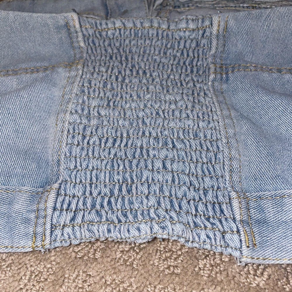 Denim Strapless Button-Up Top - Picture 5 of 5